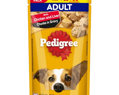 Pedigree Chicken & Liver Chunks in Gravy for Adult Dogs 130GMs