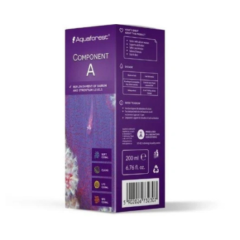Aquaforest Component A bottle — strontium and barium supplement for reef aquaria.
