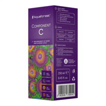 Aquaforest Component C bottle — iodine and fluorine supplement for reef aquaria.