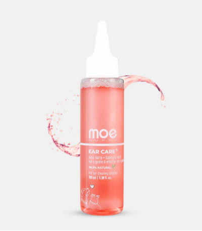 Moe Puppy Ear Care+ 100ml cat and dog ear care ear cleaning solution with aloe vera