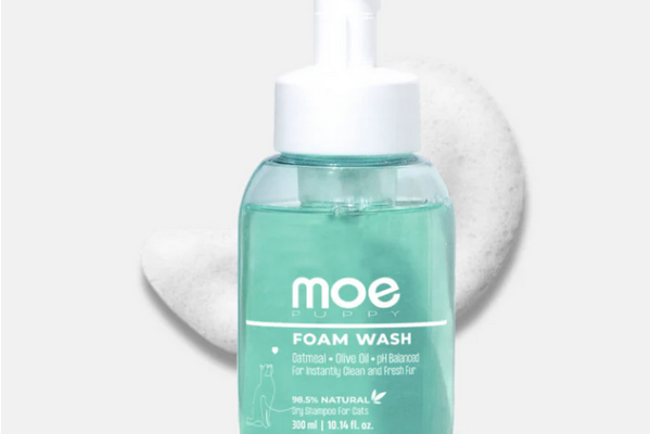 Moe Puppy Foam Shampoo for cats 300ml rinse-free foam wash for kittens