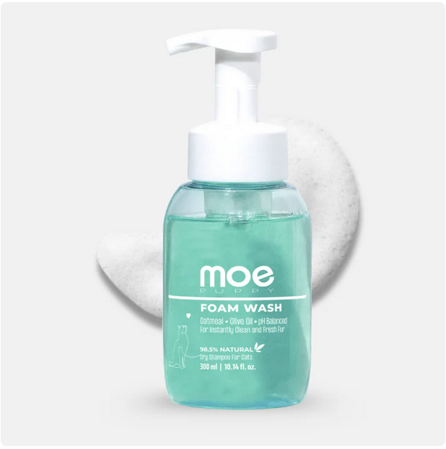 foam_shampoo Moe Puppy Foam Shampoo for cats 300ml rinse-free foam wash for kittens