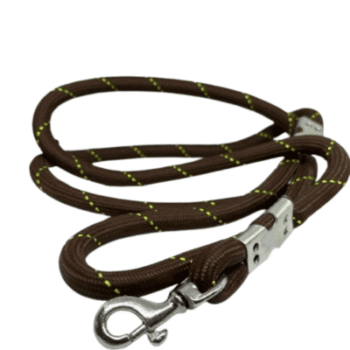 Rope dog leash with strong metal clasp and durable rope design