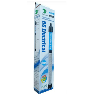 RS Electrical Aquarium Heater 300W fully submersible automatic glass heater for large freshwater and marine fish tanks India